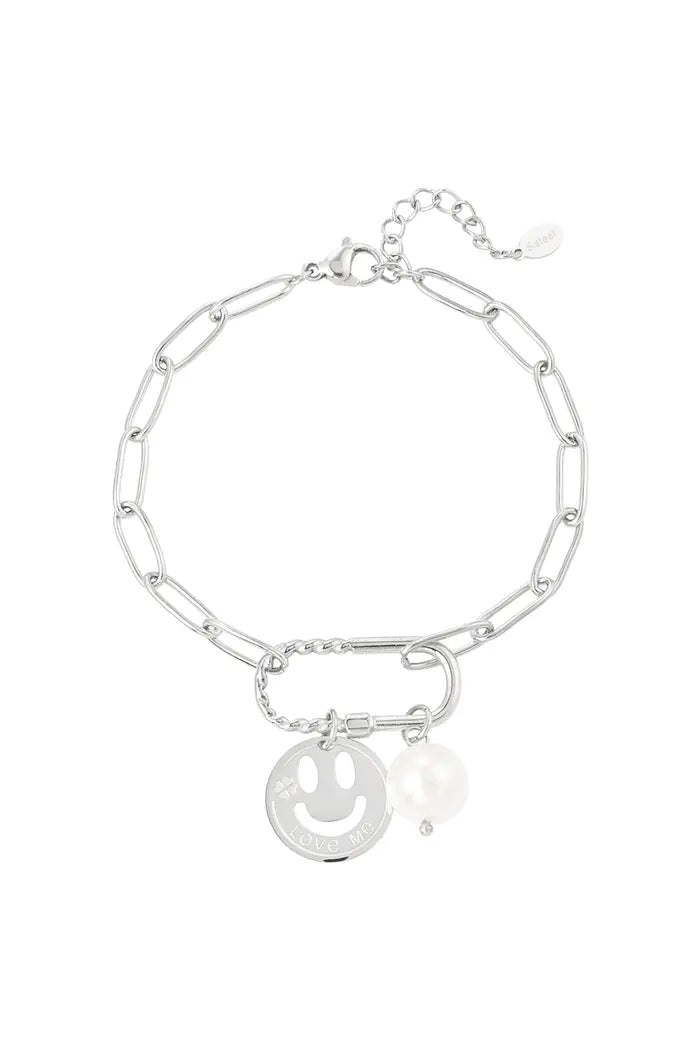 Smiley schakel armband