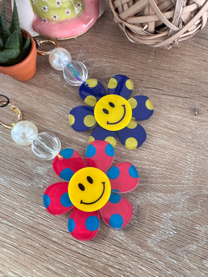 Flower power sleutel/tashanger