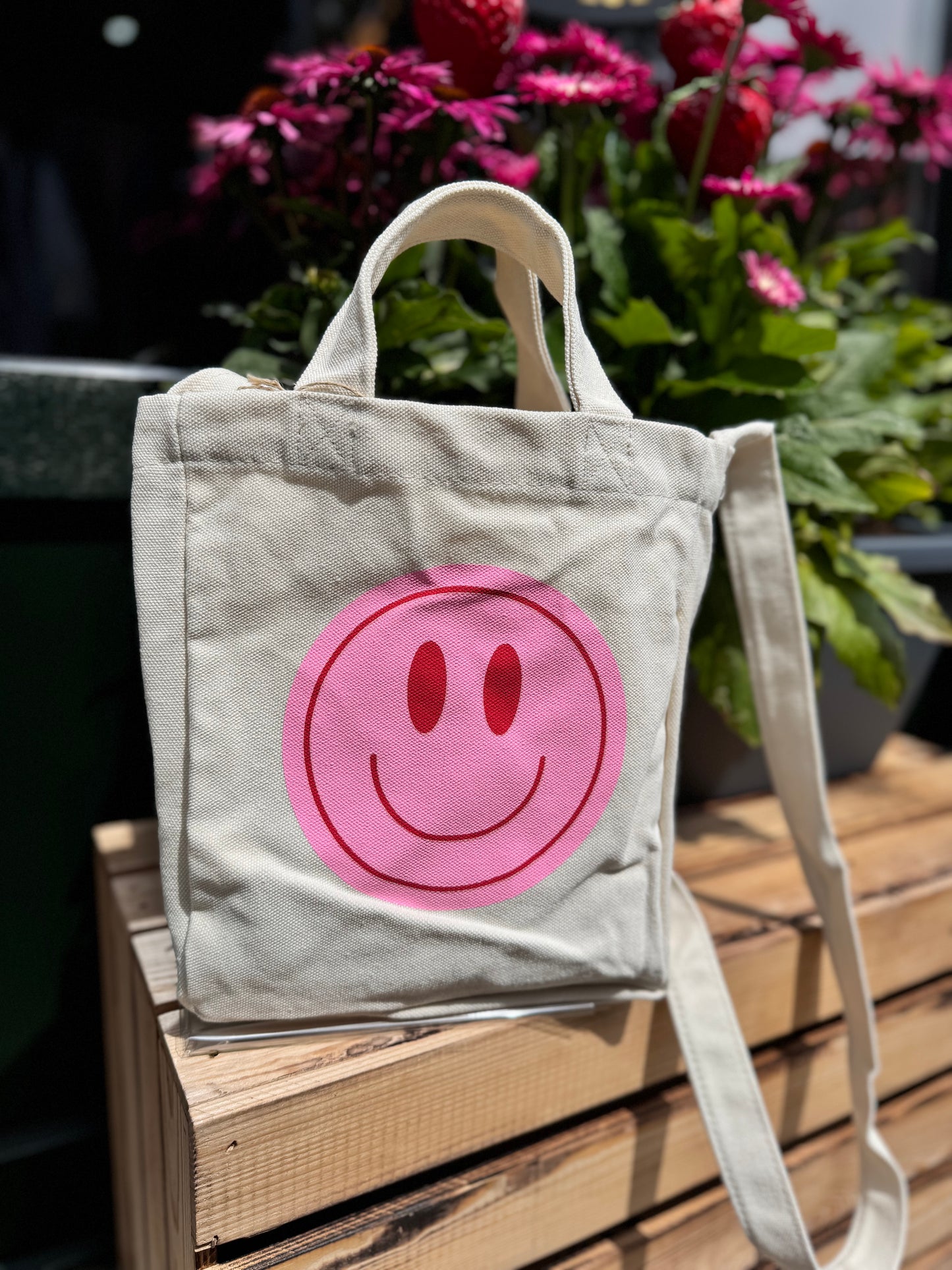 Smiley katoenen tas