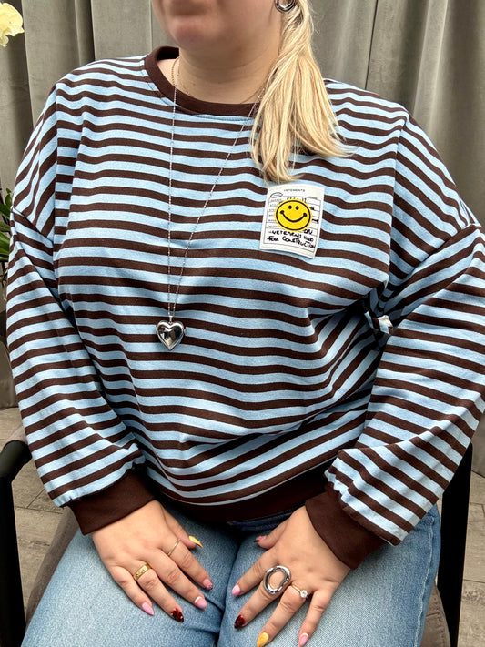 Striped Smiley Sweatshirt