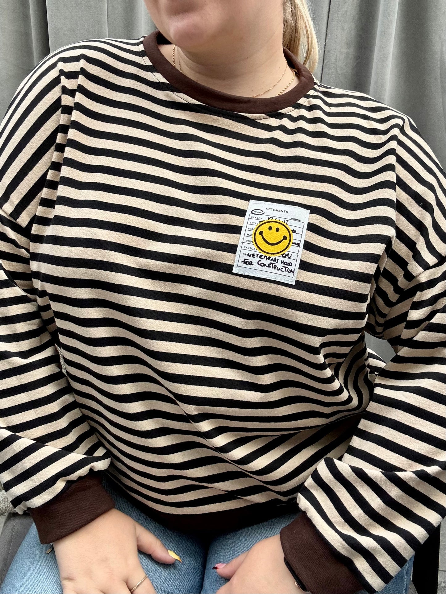 Striped Smiley Sweatshirt