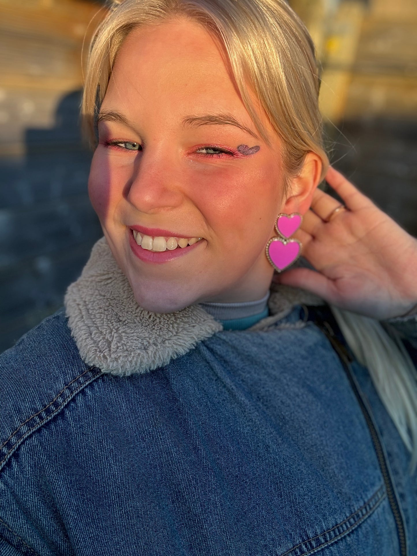 Statement oorbellen 2 hearts