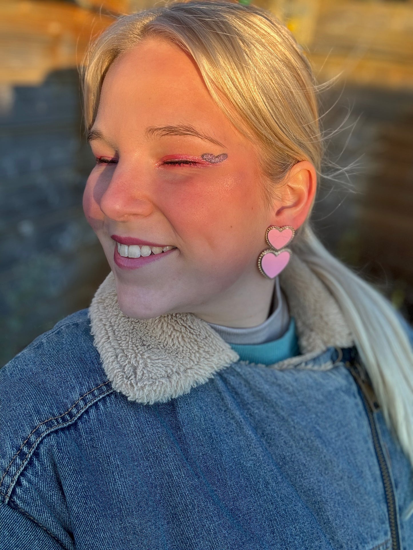 Statement oorbellen 2 hearts
