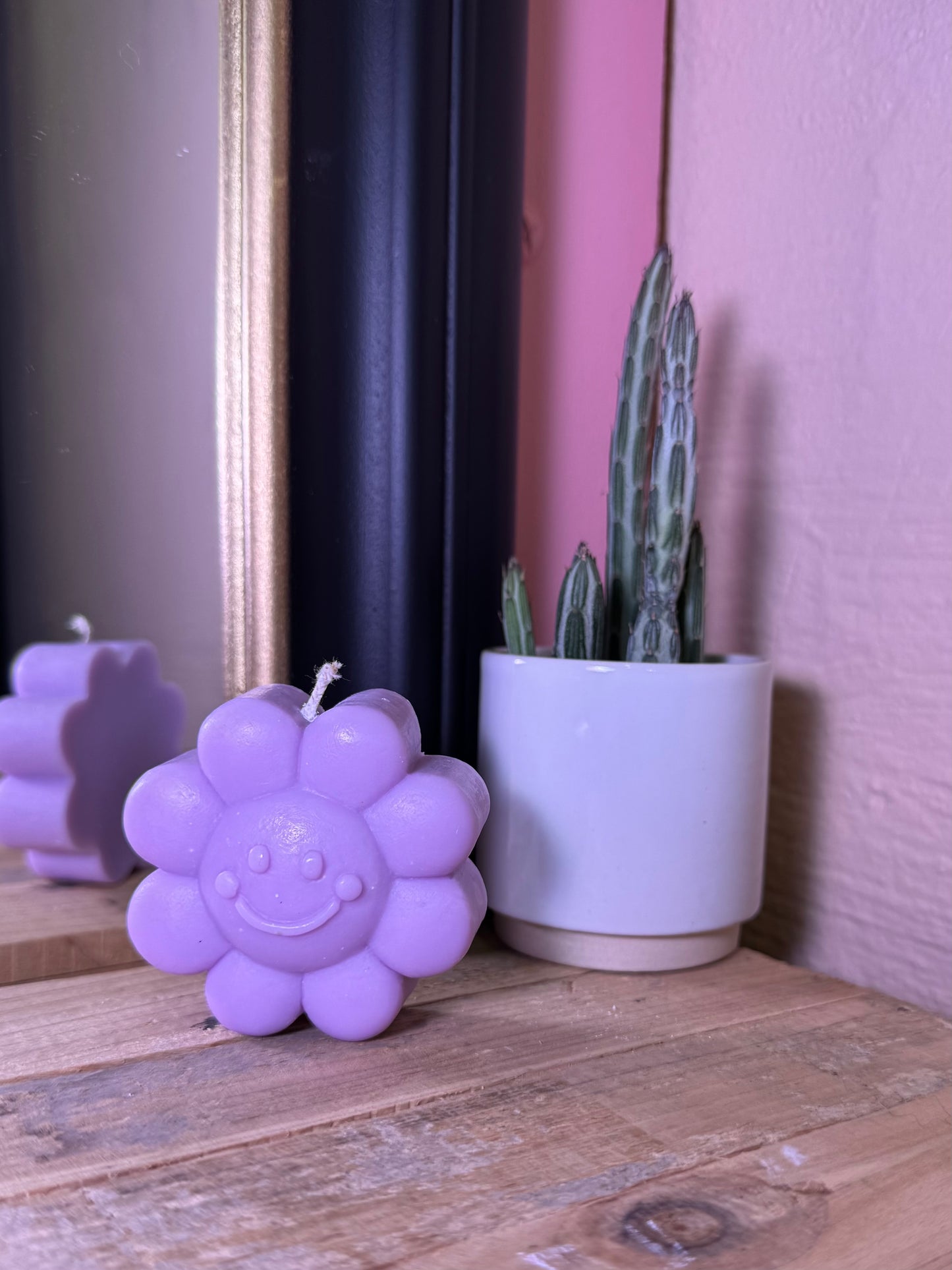 Flower Power Smiley kaars