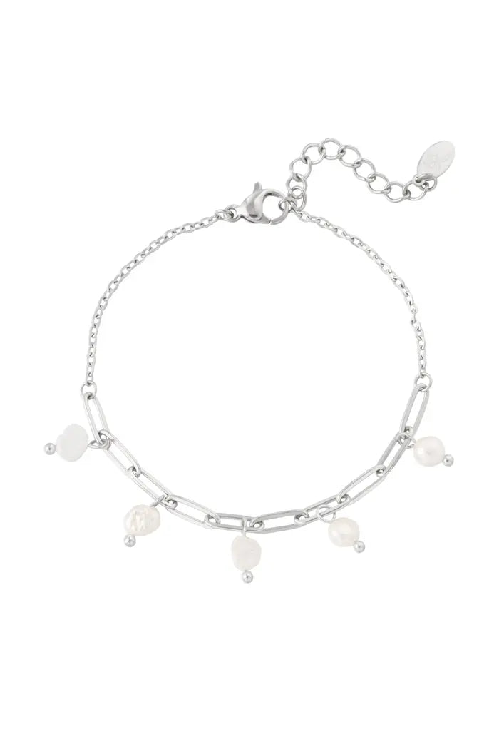Schakel armband pearls