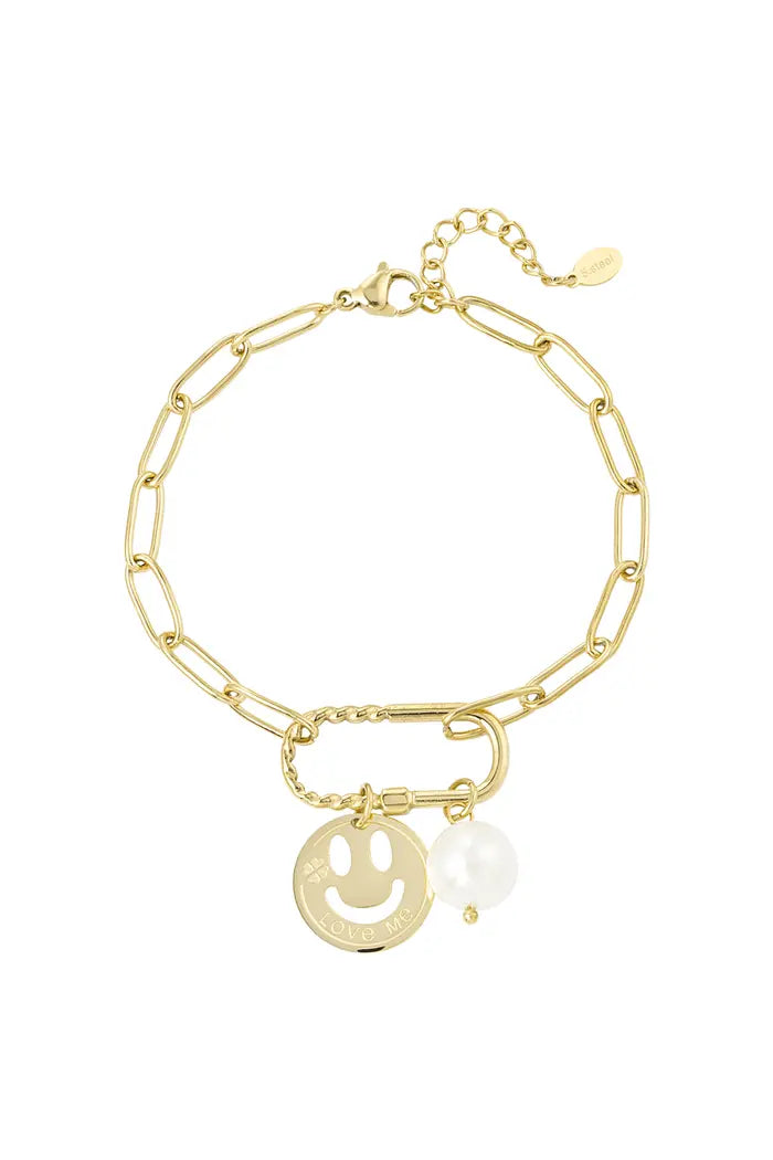 Smiley schakel armband